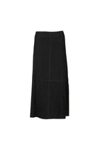 Minigonna midi in camoscio nero