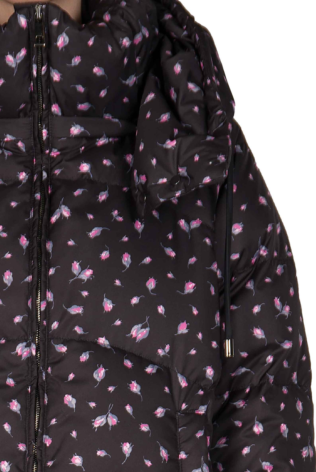 Piumino nero stampato Winter Garden