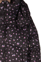 Piumino nero stampato Winter Garden