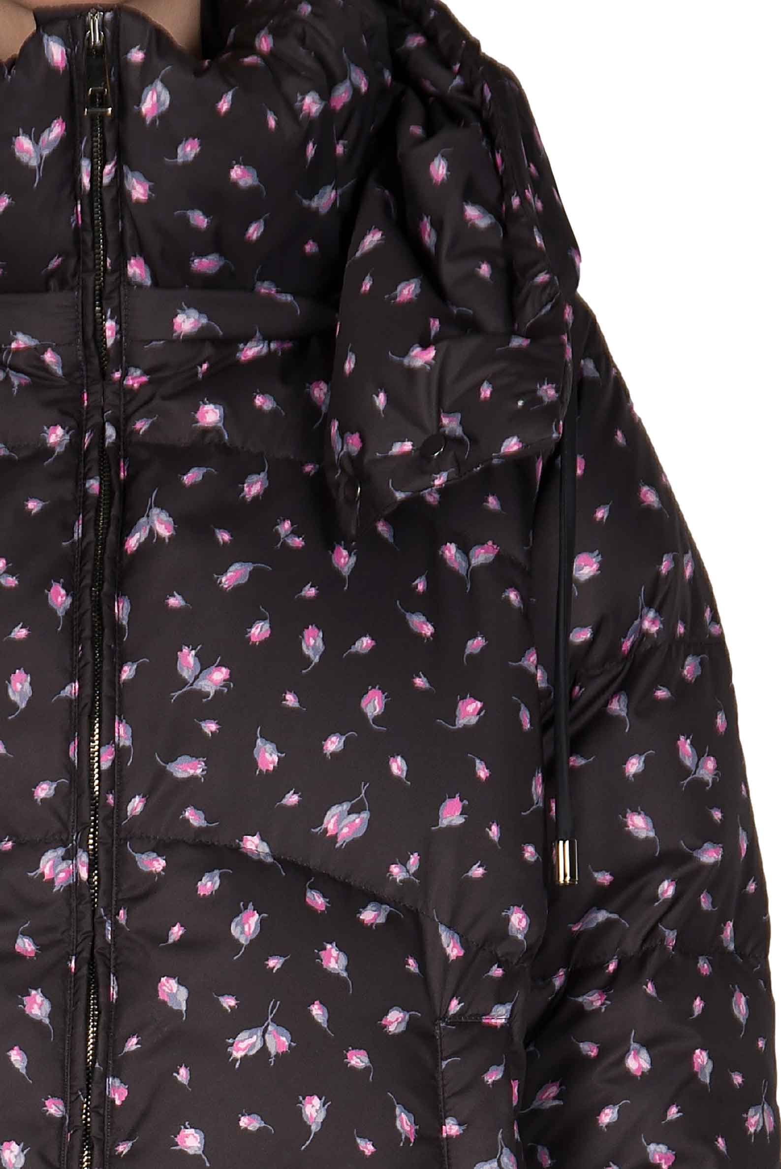 Piumino nero stampato Winter Garden