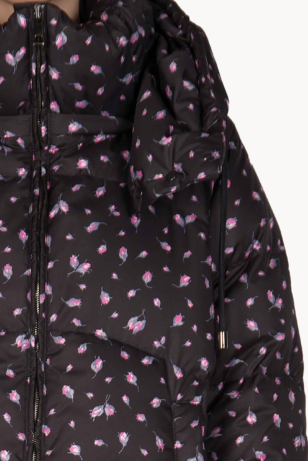 Piumino nero stampato Winter Garden