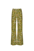 Pantaloni palazzo in velluto a coste con ghirlanda di fiori