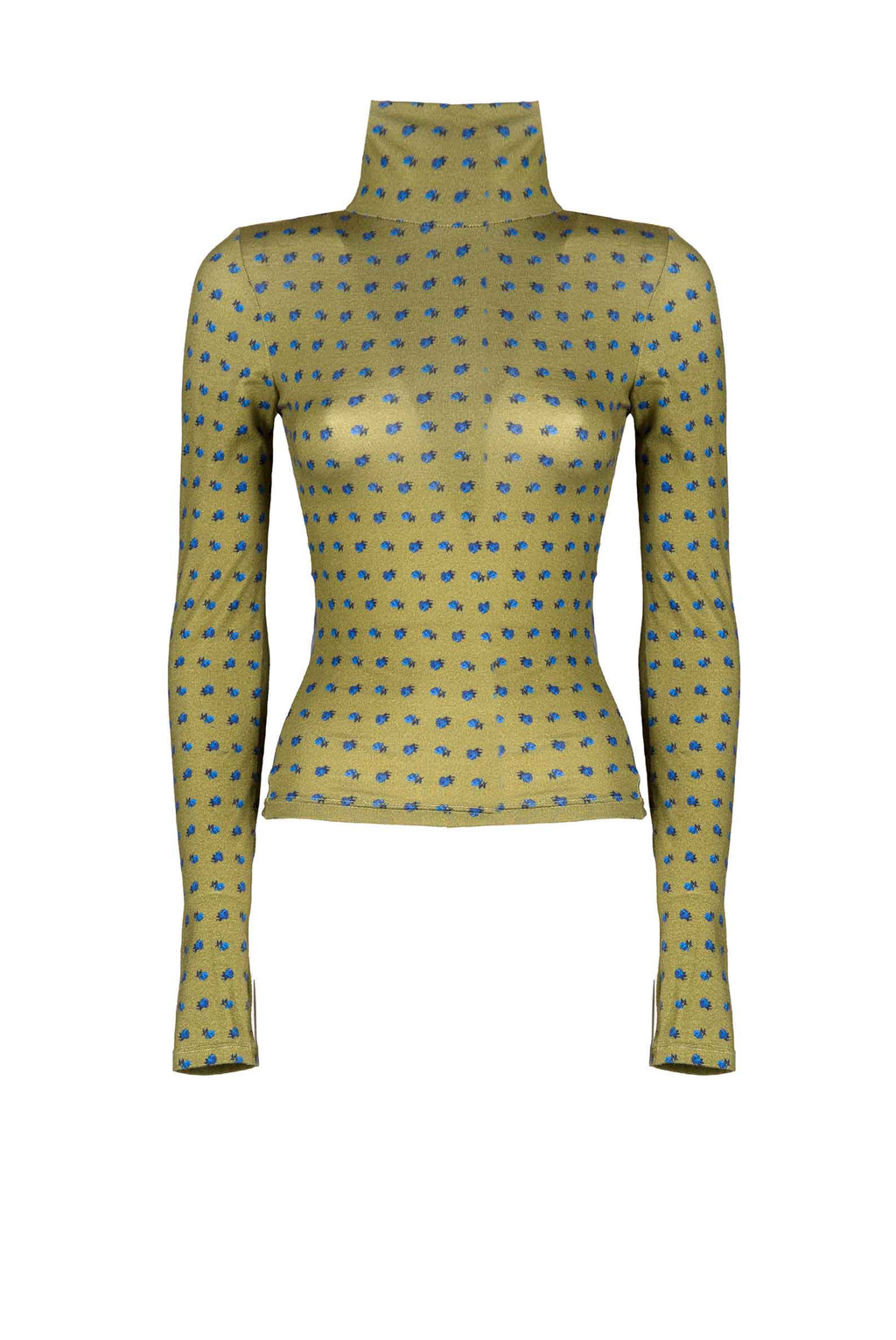 Vintage Buds Green Jersey Turtleneck