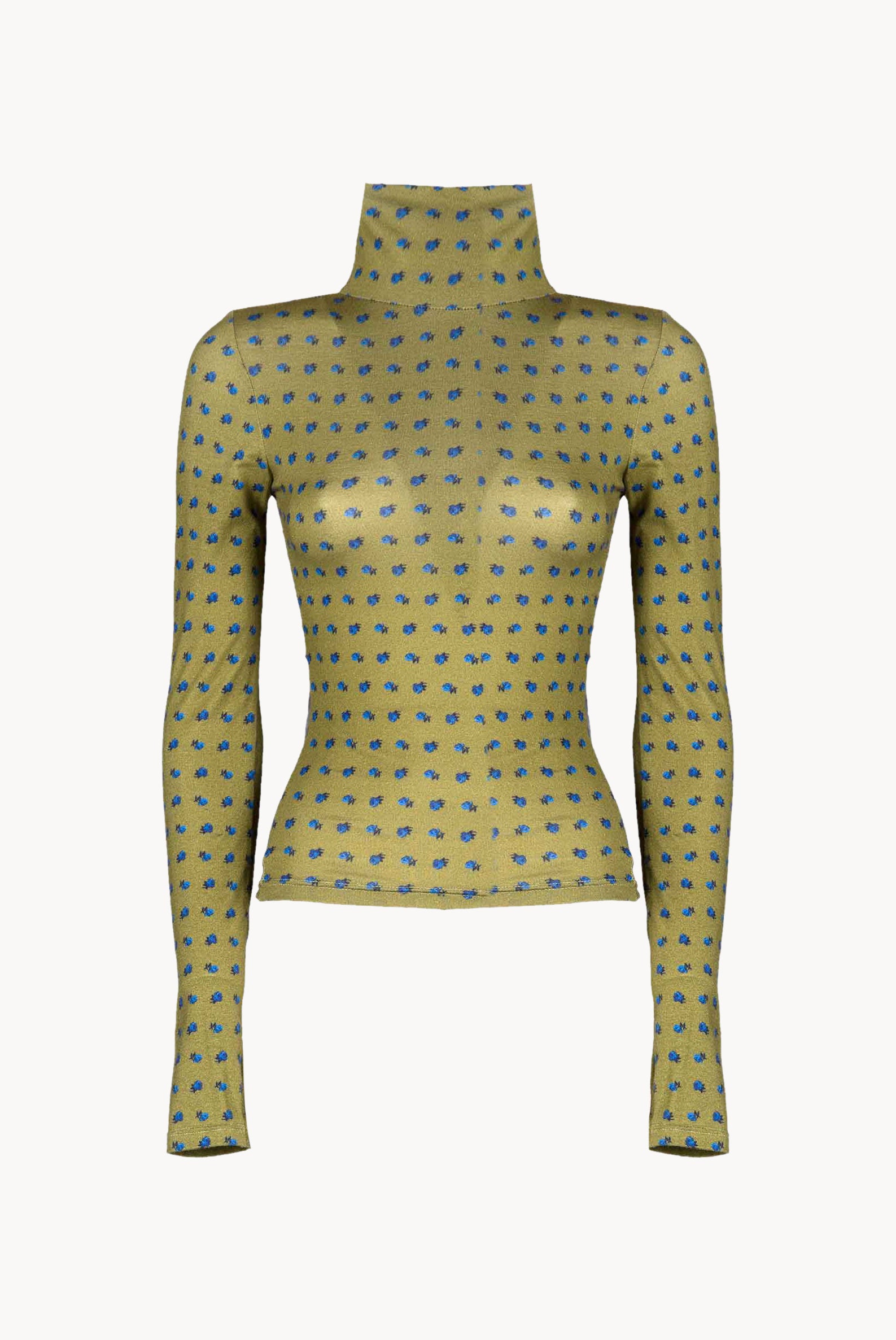 Vintage Buds Green Jersey Turtleneck