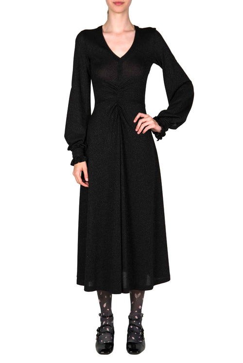 Abito in jersey lurex nero