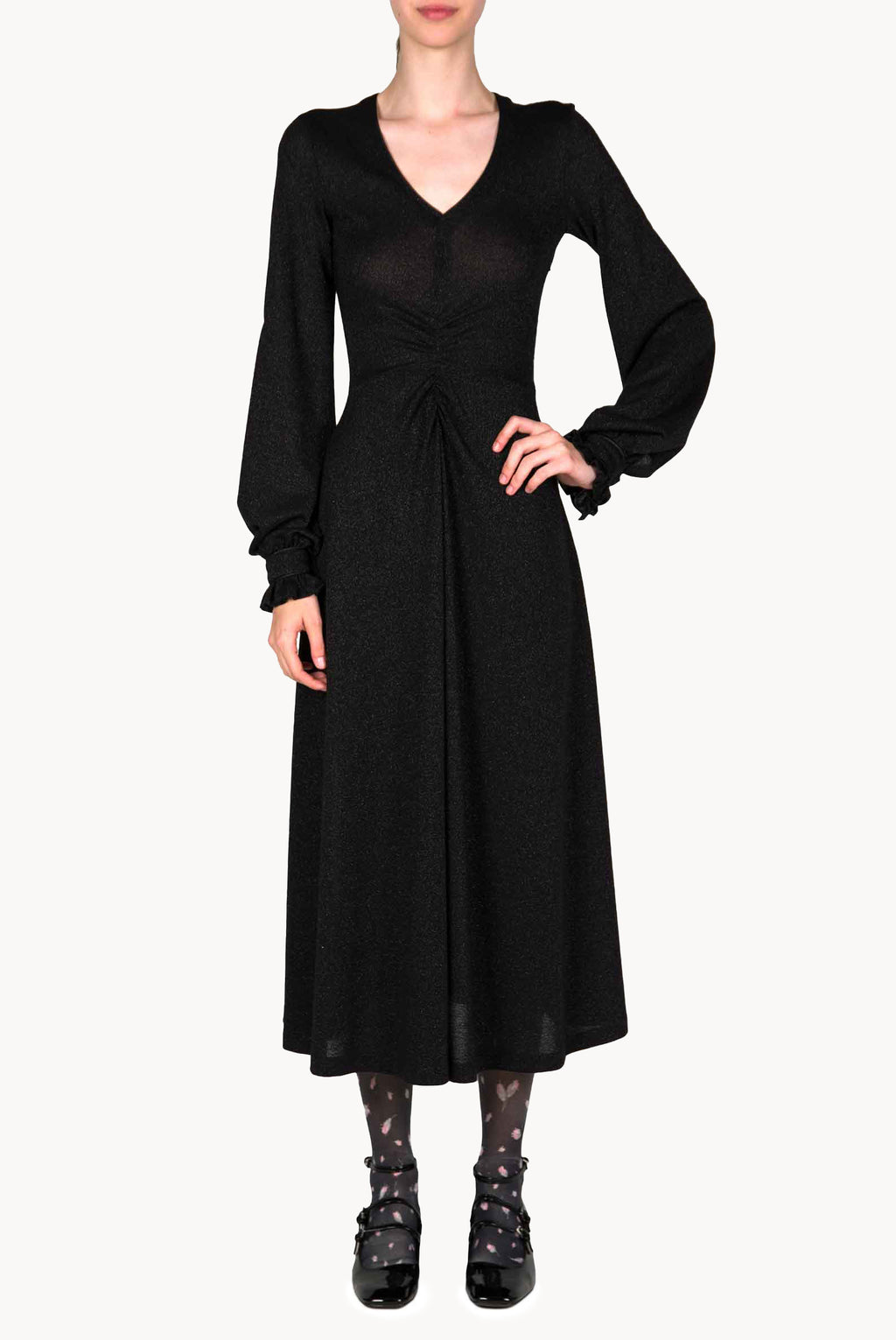 Black Jersey Lurex Dress