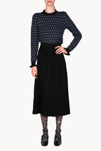 Black Suede Midi Skirt