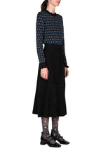 Minigonna midi in camoscio nero