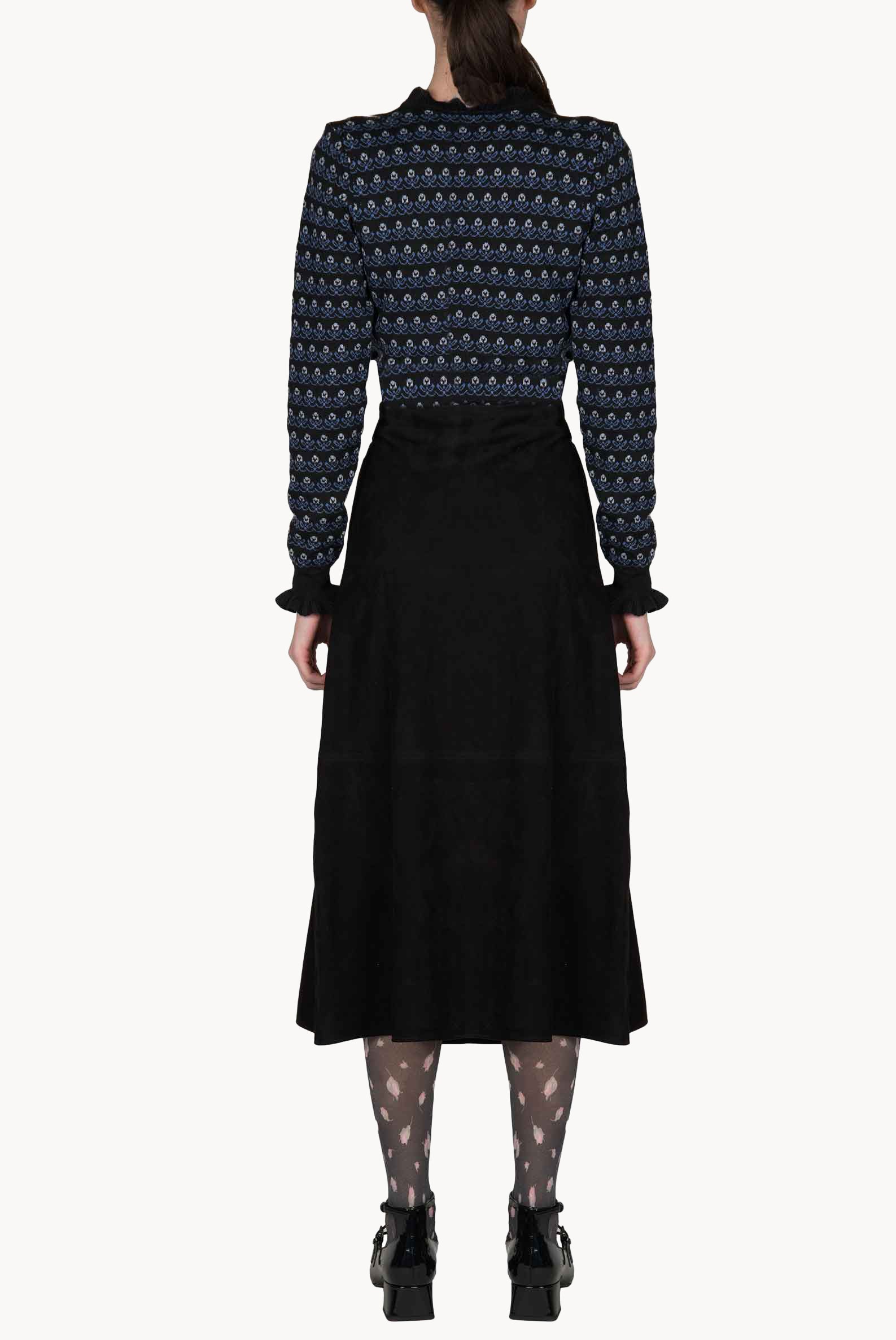 Black Suede Midi Skirt