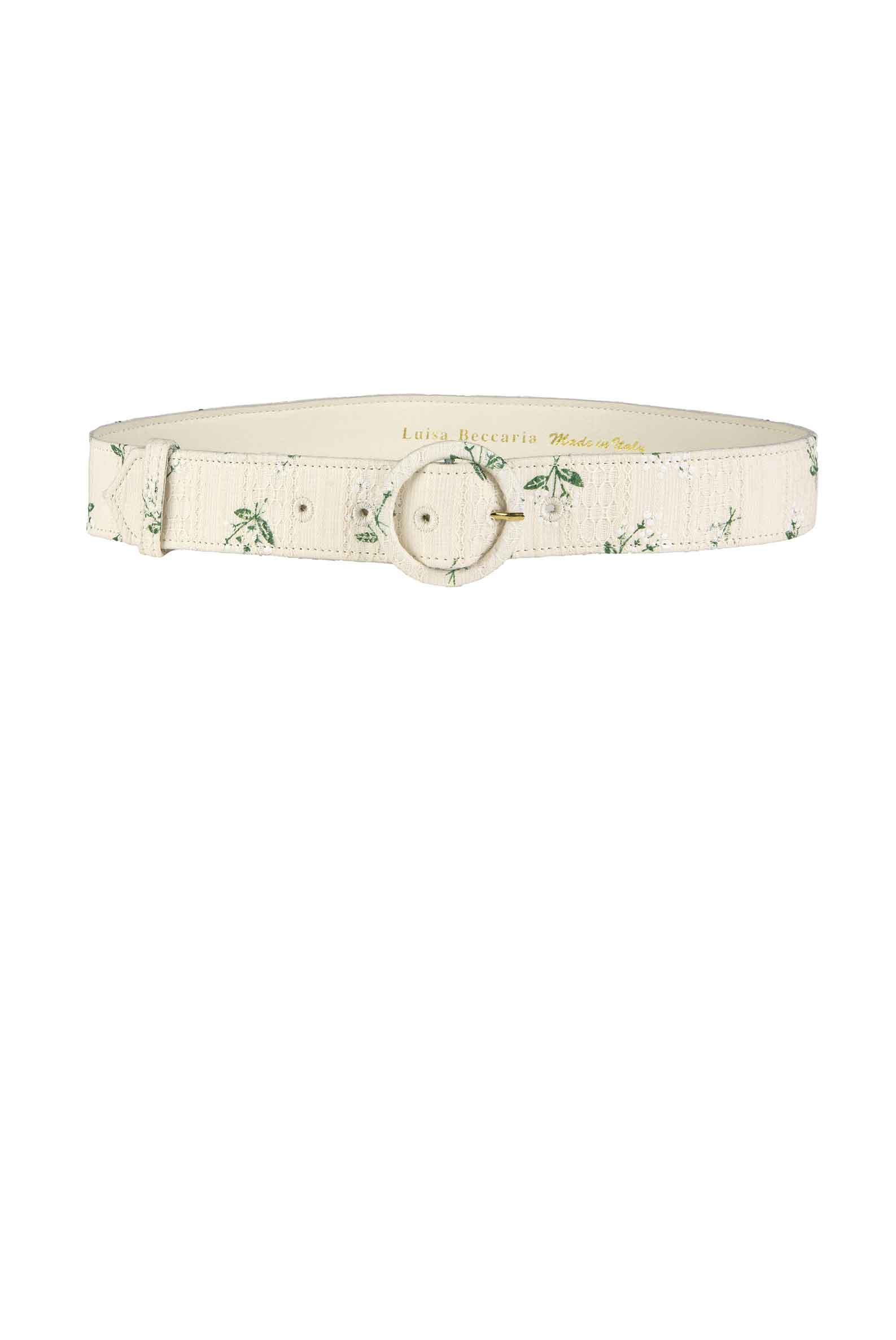 Cintura jacquard di cotone stampata con fiori