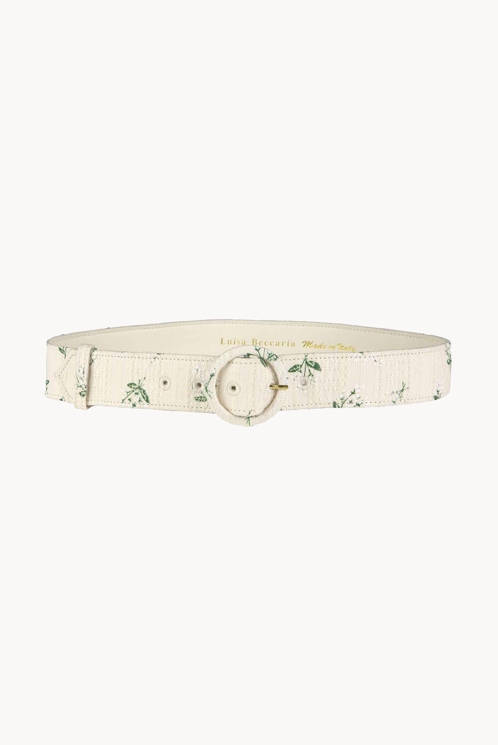 Cintura jacquard di cotone stampata con fiori