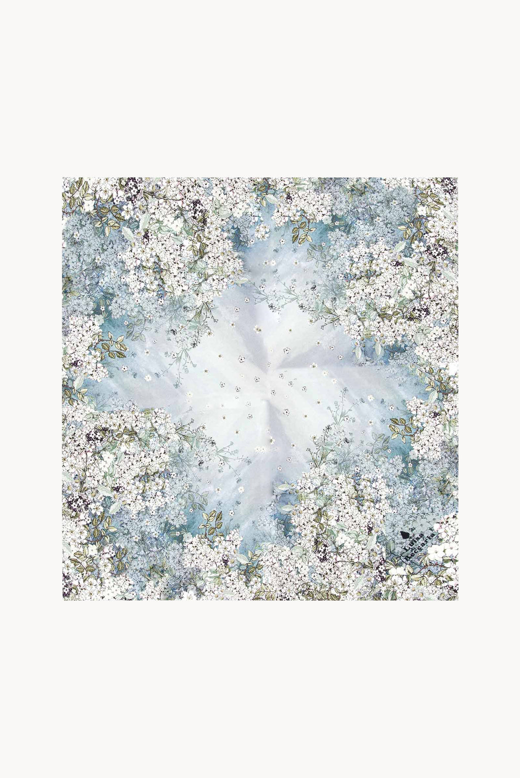 Sciarpa di seta stampata con fiori sfumati