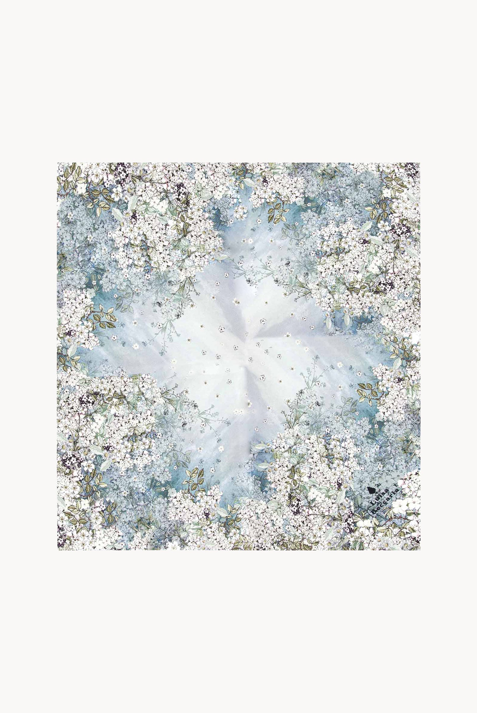 Sciarpa di seta stampata con fiori sfumati
