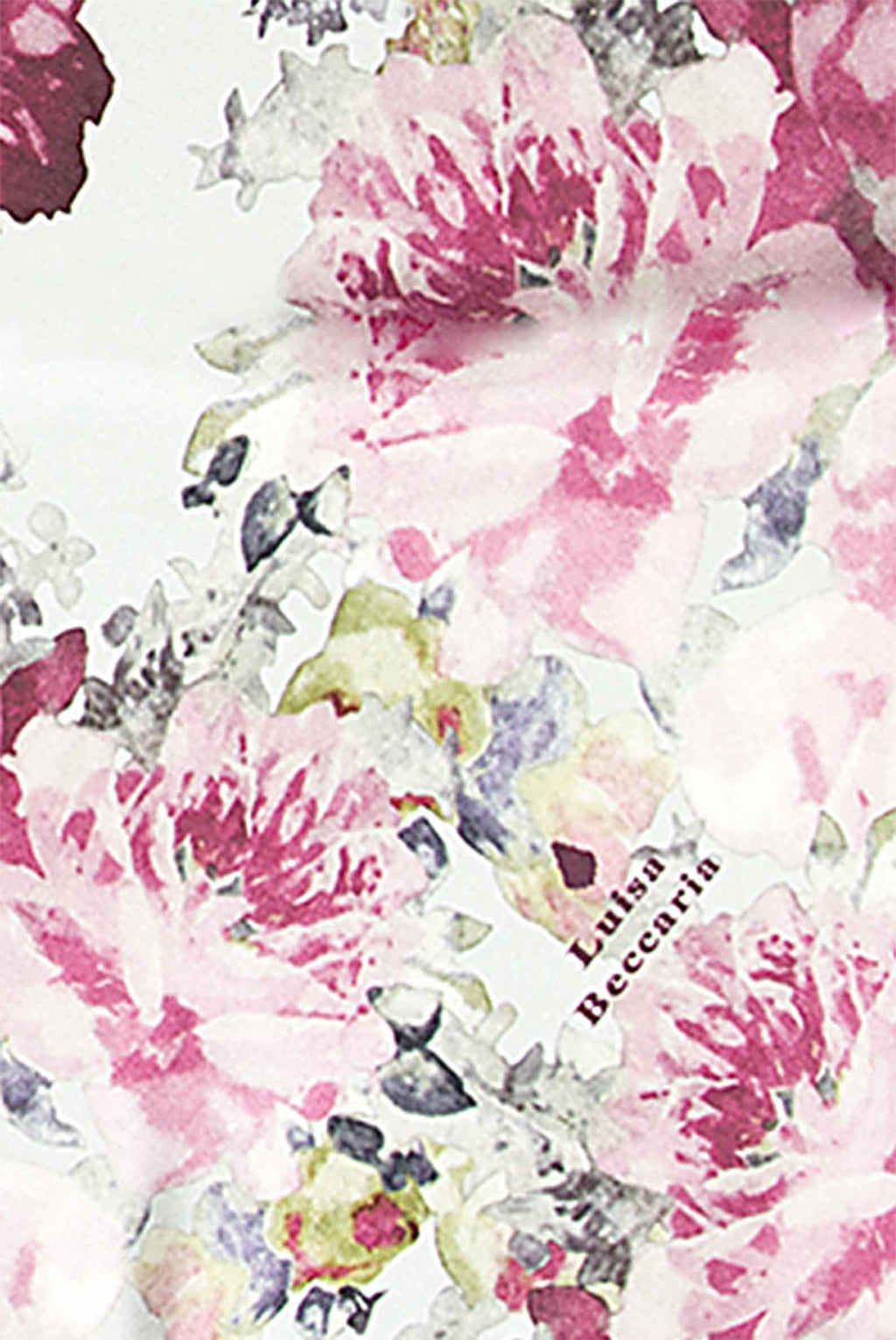 Sciarpa di seta stampata con rose floreali