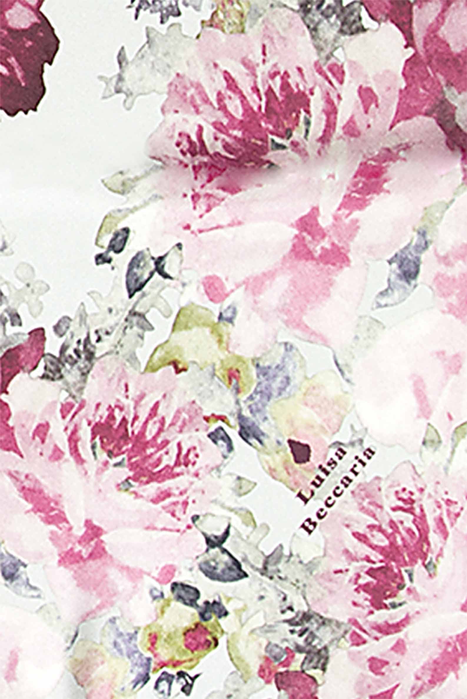 Sciarpa di seta stampata con rose floreali