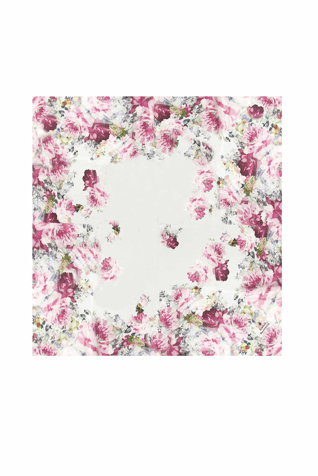 Sciarpa di seta stampata con rose floreali