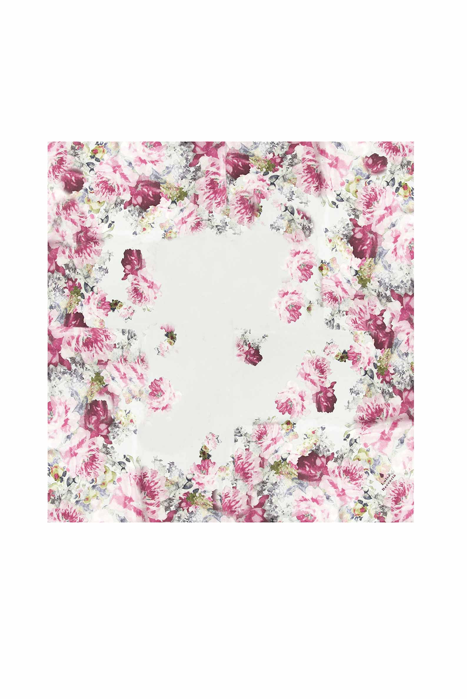 Sciarpa di seta stampata con rose floreali