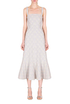 Abito in Jacquard Floreale con Volant