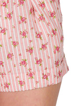Bermuda in Cotone a Righe con Rose