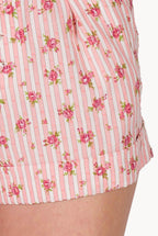 Bermuda in Cotone a Righe con Rose