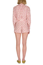 Bermuda in Cotone a Righe con Rose