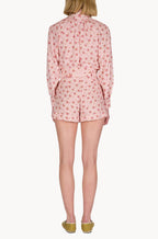 Bermuda in Cotone a Righe con Rose