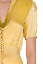 Abito in Seta Bottoncino Giallo