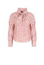 Camicia in Cotone a Righe con Rose e Fiocco
