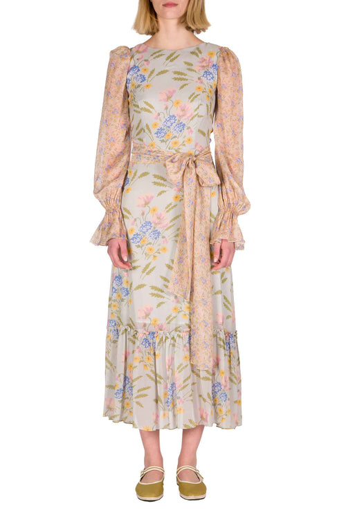 Blooming Mirage Printed Georgette Dress