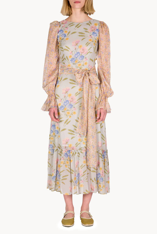 Abito in Georgette Stampata Blooming Mirage