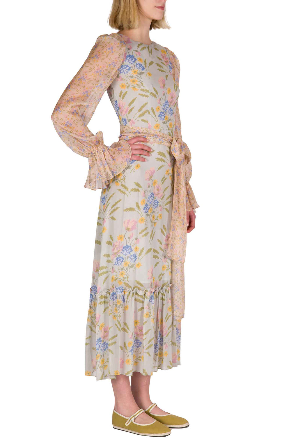 Abito in Georgette Stampata Blooming Mirage