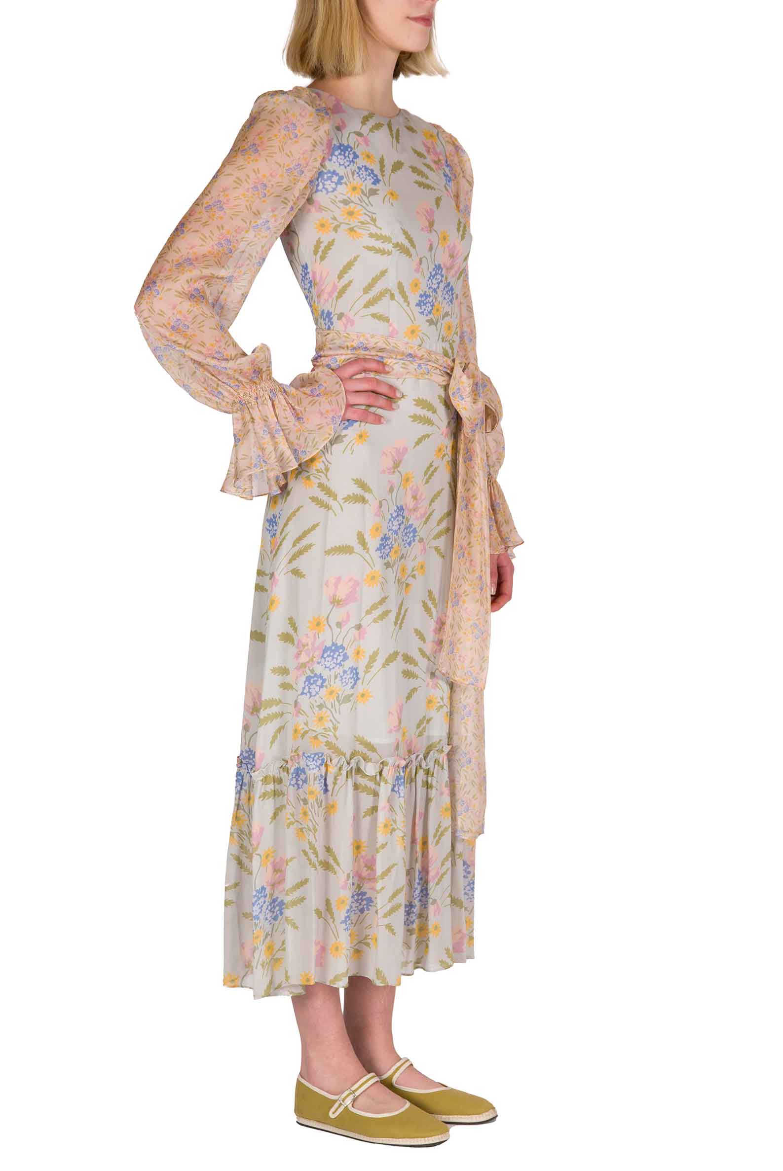 Abito in Georgette Stampata Blooming Mirage