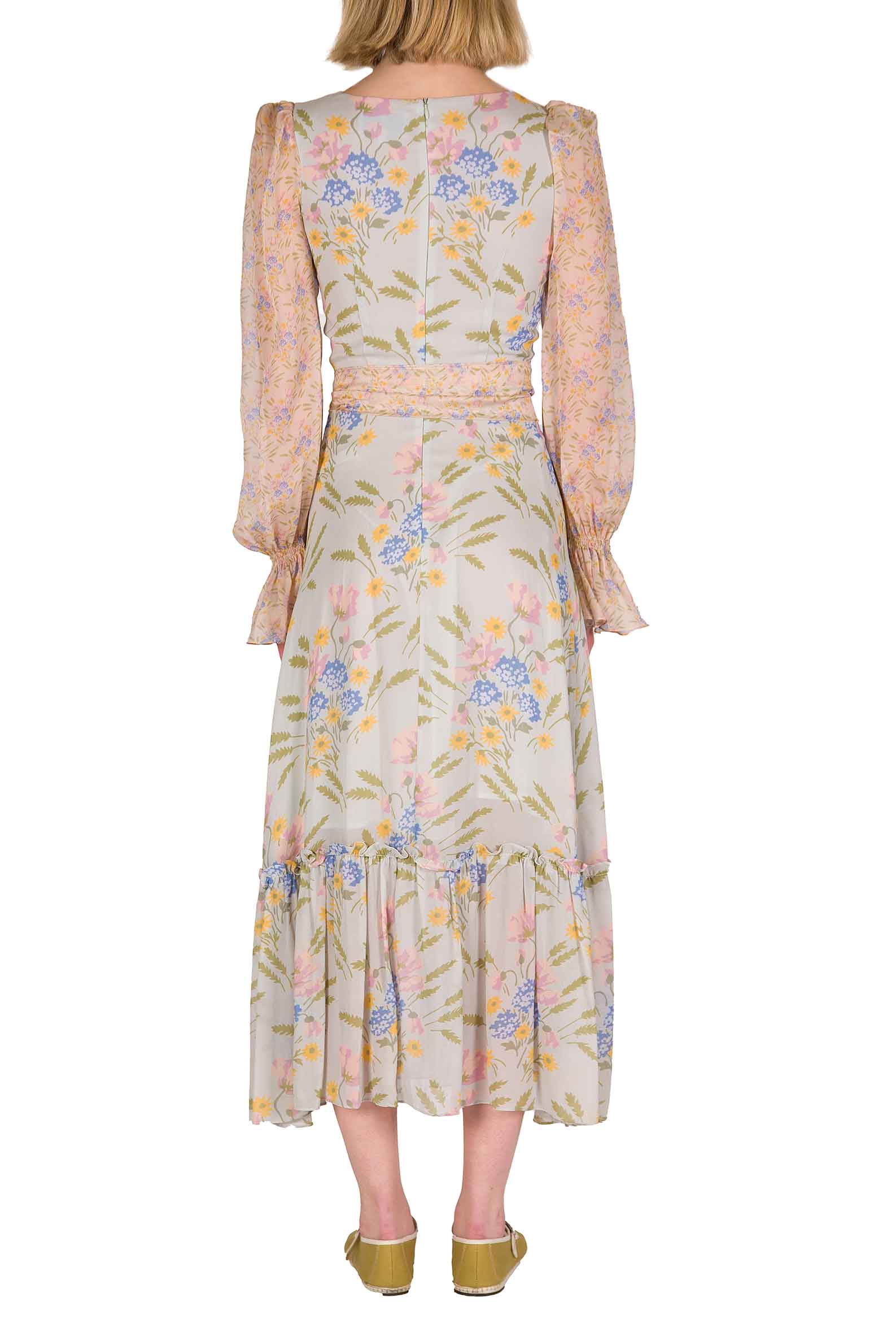 Abito in Georgette Stampata Blooming Mirage