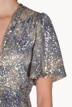 Marble Sequin Bottoncino Dress