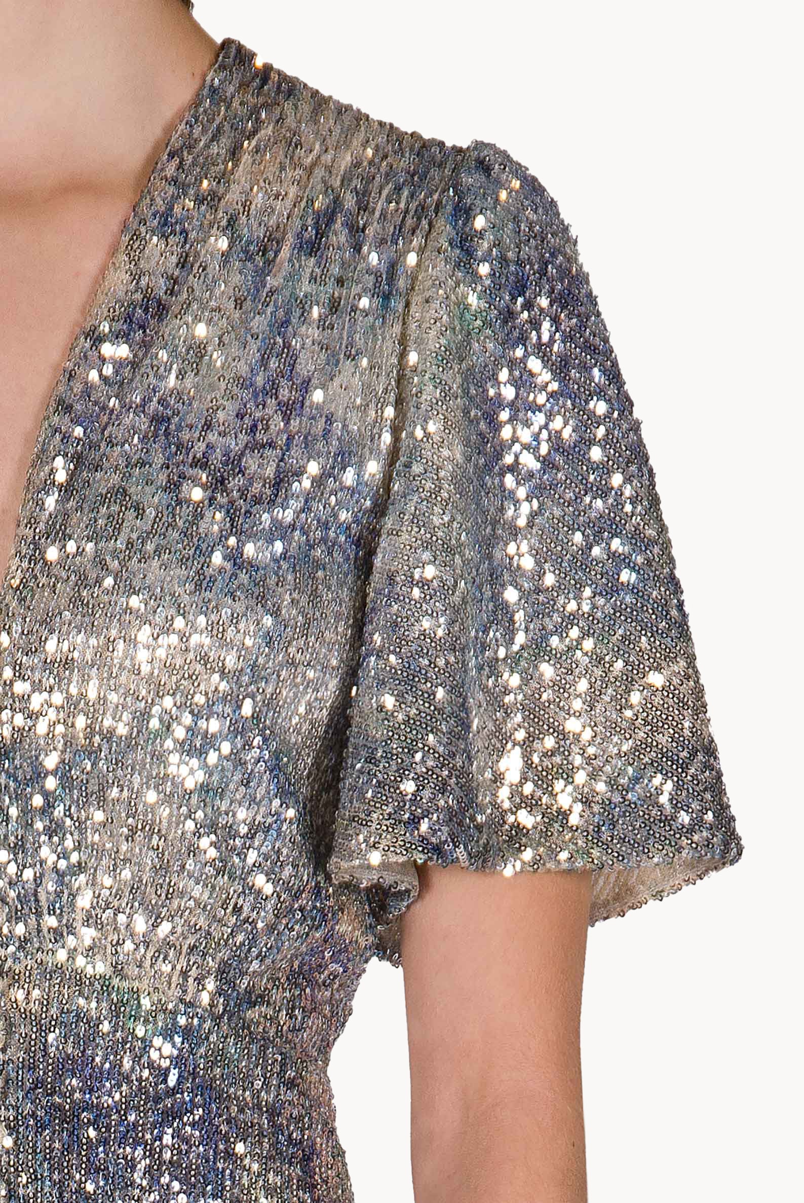 Marble Sequin Bottoncino Dress