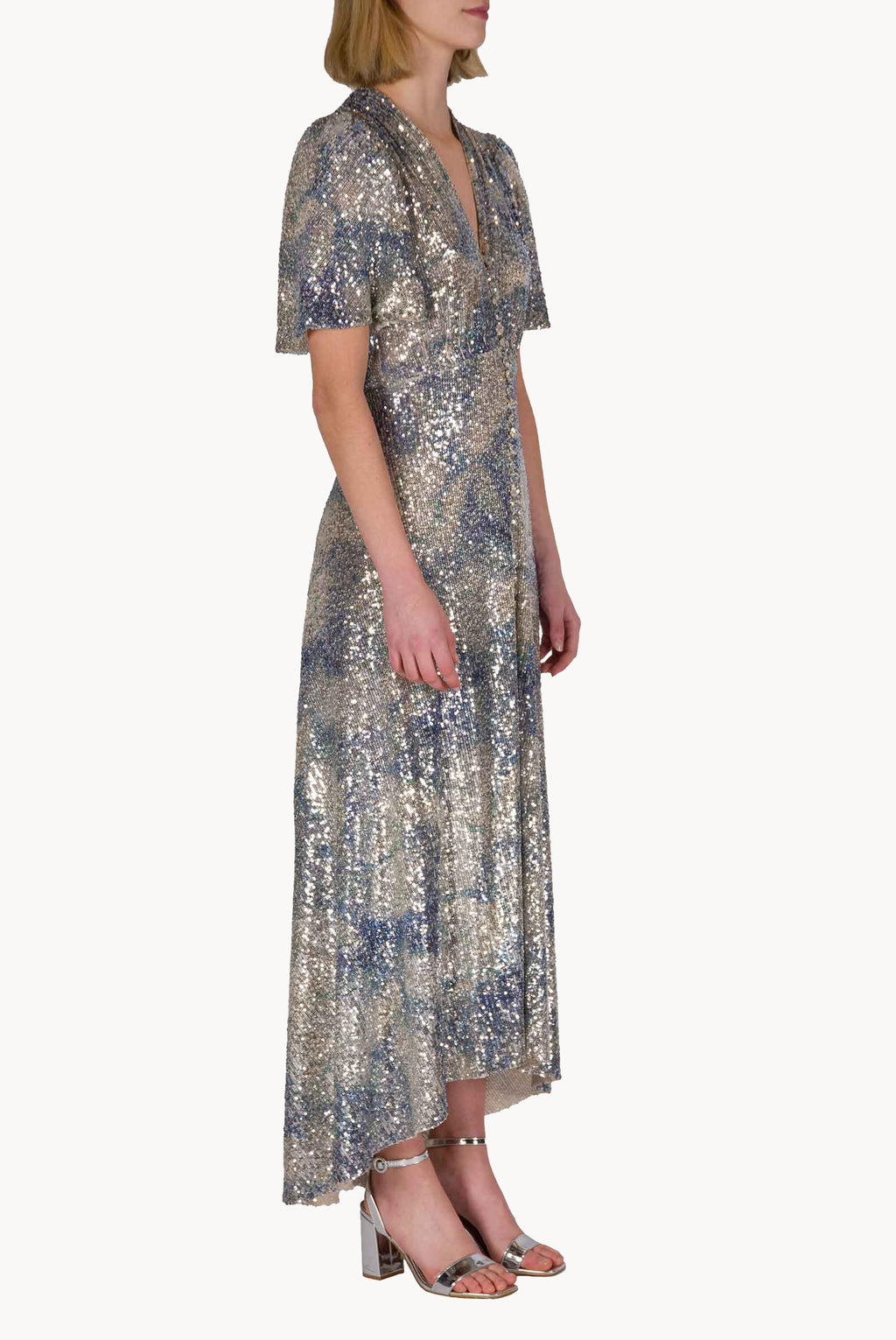 Marble Sequin Bottoncino Dress