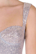 Mini Abito Bustier con Paillettes