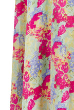 Bottoncino Dress With Round Collar in Abstract Flowers
