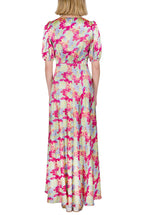 Bottoncino Dress With Round Collar in Abstract Flowers