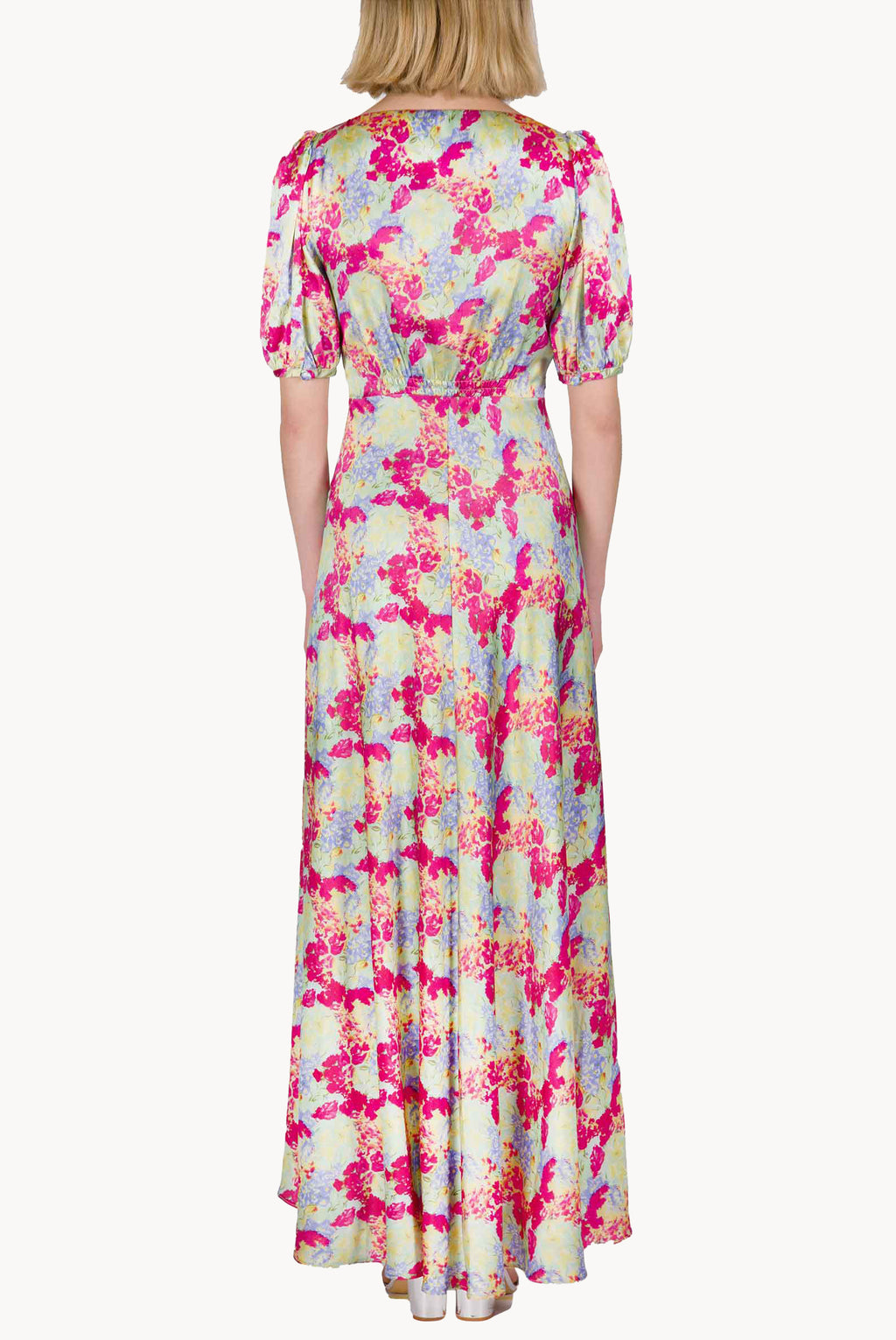 Bottoncino Dress With Round Collar in Abstract Flowers