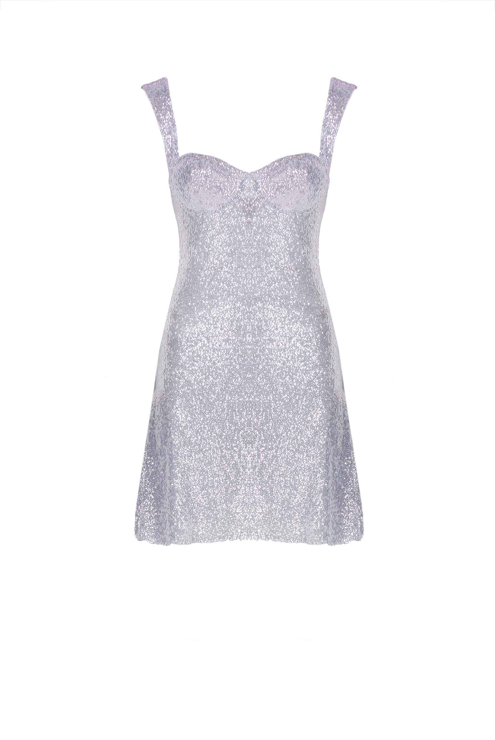 Mini Abito Bustier con Paillettes