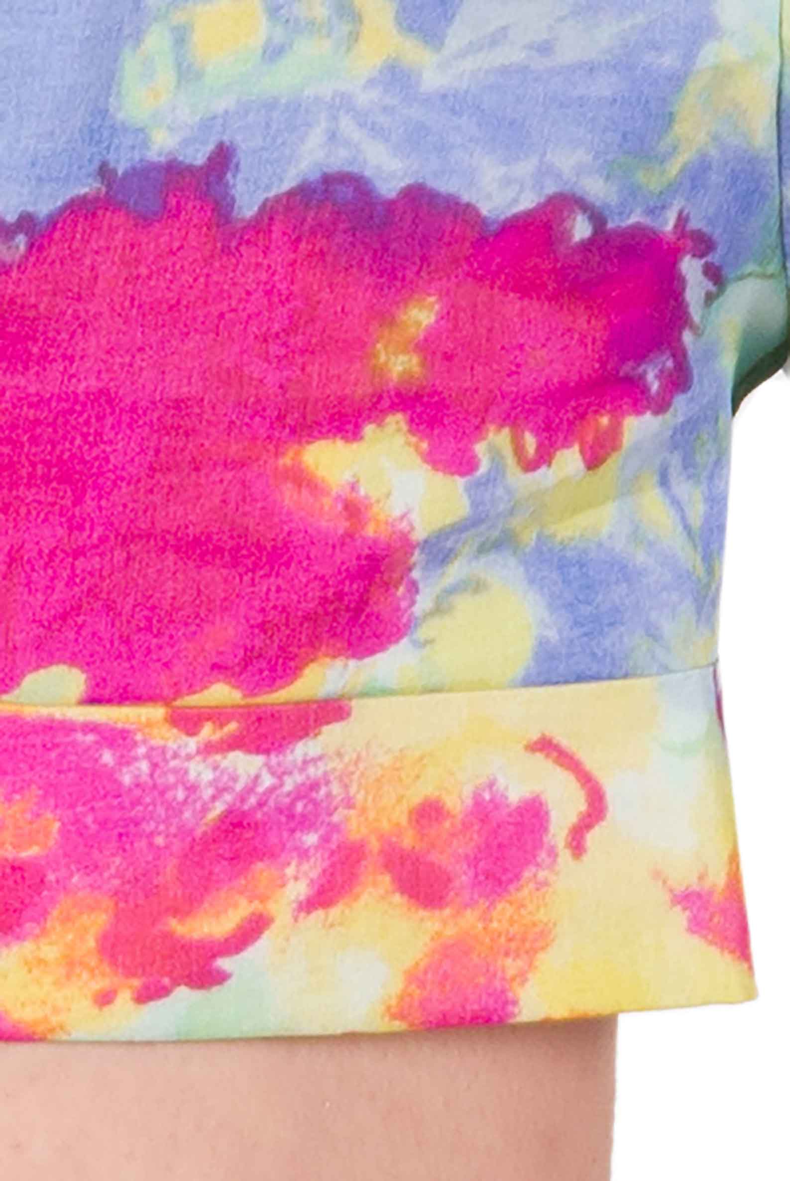 Shorts in Cotone Floreale con Fiori Astratti