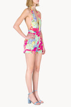 Shorts in Cotone Floreale con Fiori Astratti