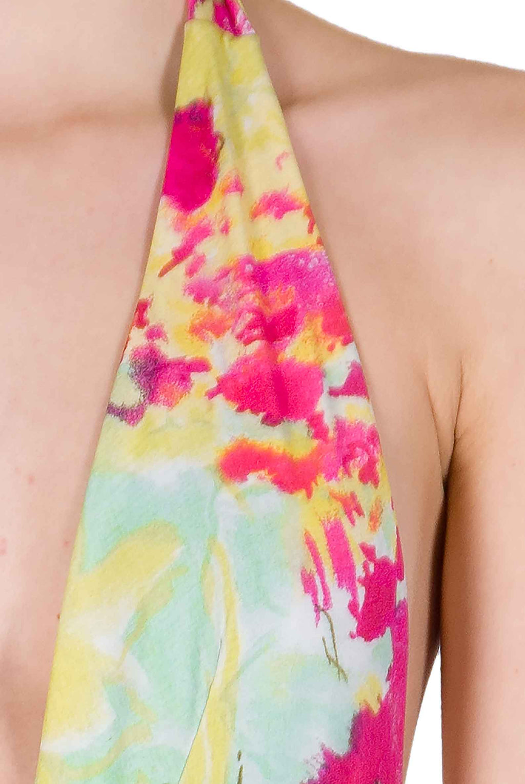 Costume Intero a V con Fiori Astratti