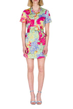 Chemisier Mini Printed Dress in Abstract Flowers