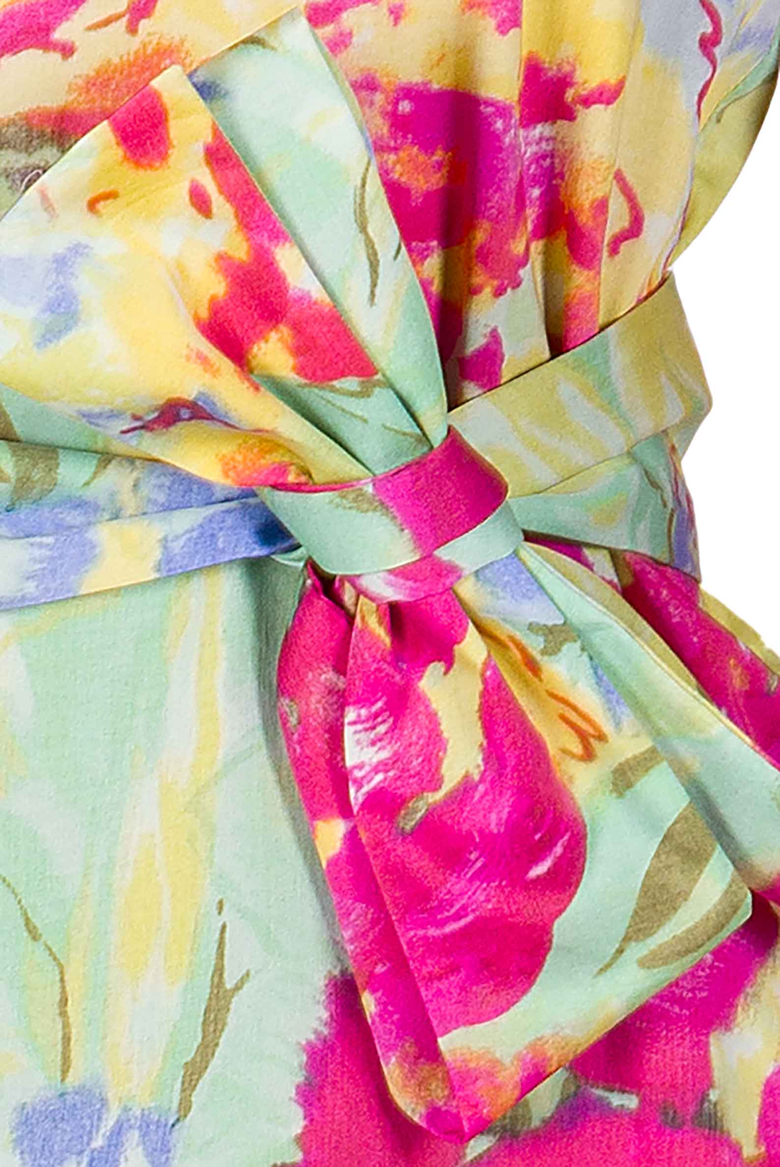 Chemisier Mini Printed Dress in Abstract Flowers