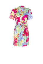 Chemisier Mini Printed Dress in Abstract Flowers