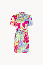 Chemisier Mini Printed Dress in Abstract Flowers