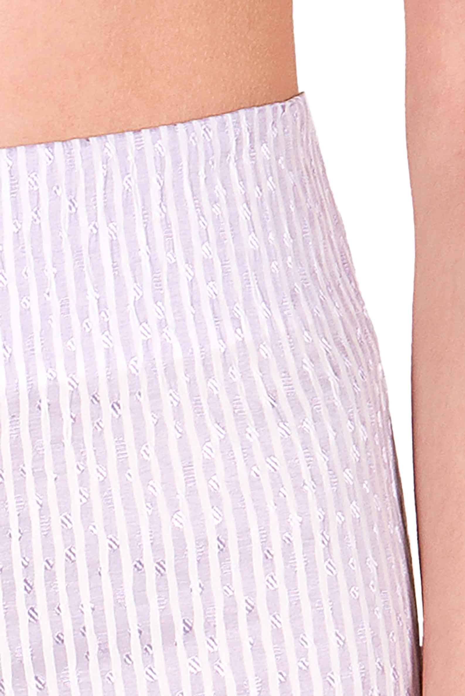 Shorts in Cotone Elasticizzato a Righe Lilla