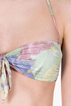 Band And High Waist Slip Bikini in Abstract Flowers